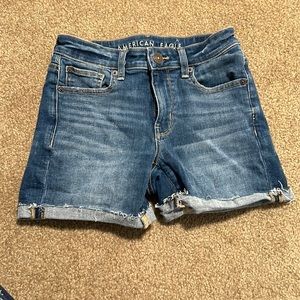 Dark blue, size 2, American eagle jean shorts.